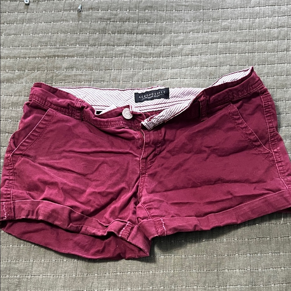 Aeropostale Women's Burgundy and Brown Shorts